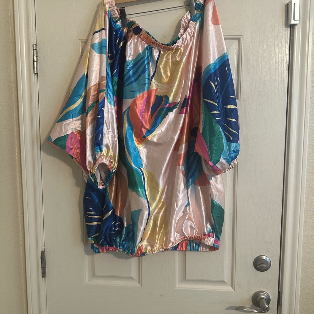 Colorful Off-Shoulder Blouse